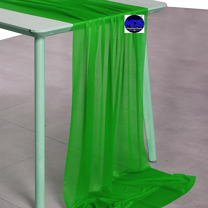 MDS 25 Pack 10ft Chiffon Table Runner 29 x 120 Inches Sheer Wedding Runner - Image 2