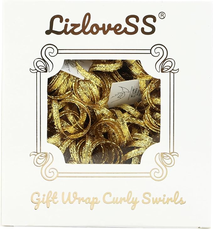 6" Metallic Gold Christmas Curly Ribbon Bows - Image 9