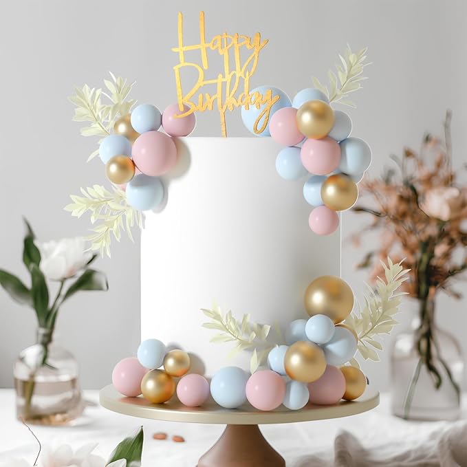 MIAHART Ball Cake Toppers Boho Grass Cake Topper Ball Cake Insert Decoration - Image 5