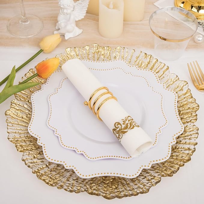 COLOSUS 175pcs Plastic Party Plates Disposable Plastic Dinnerware set. 25guests - Image 4