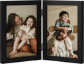 decorUhome Double 5x7 Picture Frame Vertical, Engineered Wood Bifold Photo Frame by decorUhome
