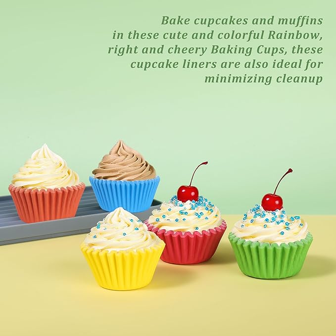 2 inch 1000-Count Mini Cupcake Liners Bright Colorful Muffin Baking Cups - Image 7