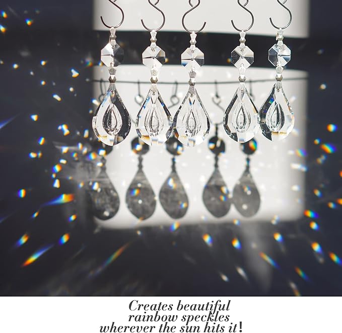 20pcs 38mm Crystal Loquat Shape Chandelier Replacement, Hanging Clear Glass - Image 3