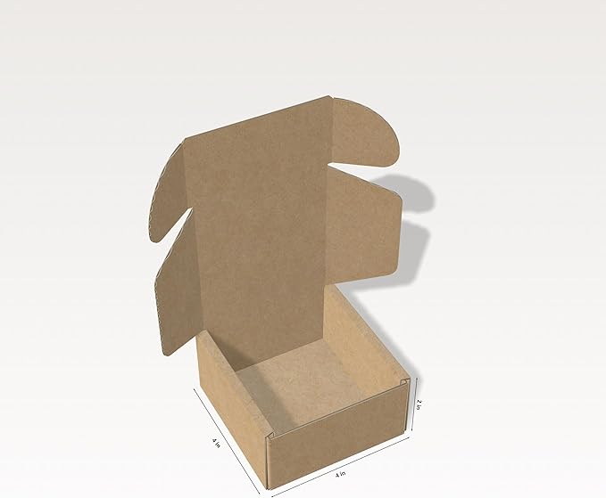4x4x2 Small Shipping Boxes Set of 50 Brown Corrugated Cardboard Mailer Boxes - Image 2