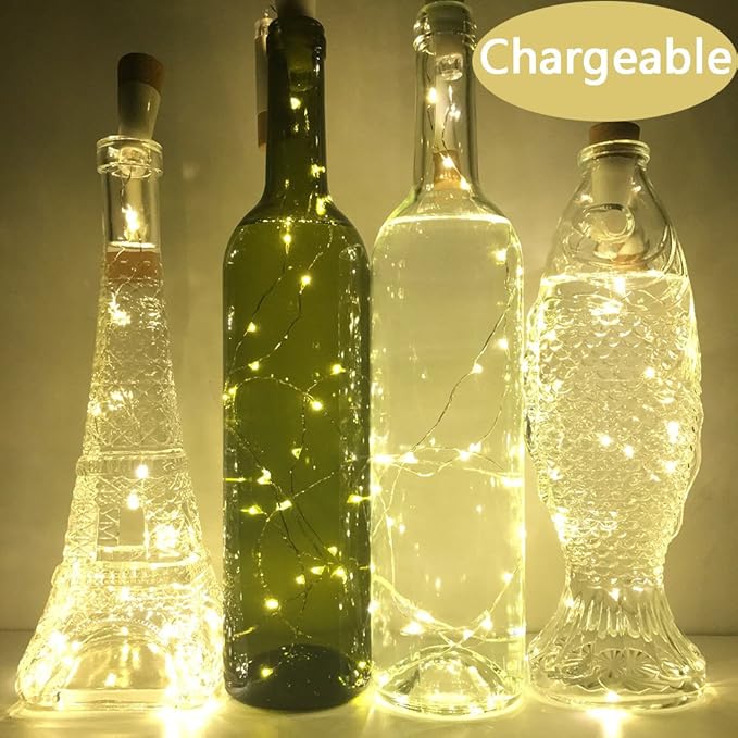 NeoJoy Wine Cork Lights, Rechargeable Bottle Fairy String Lights - Image 2