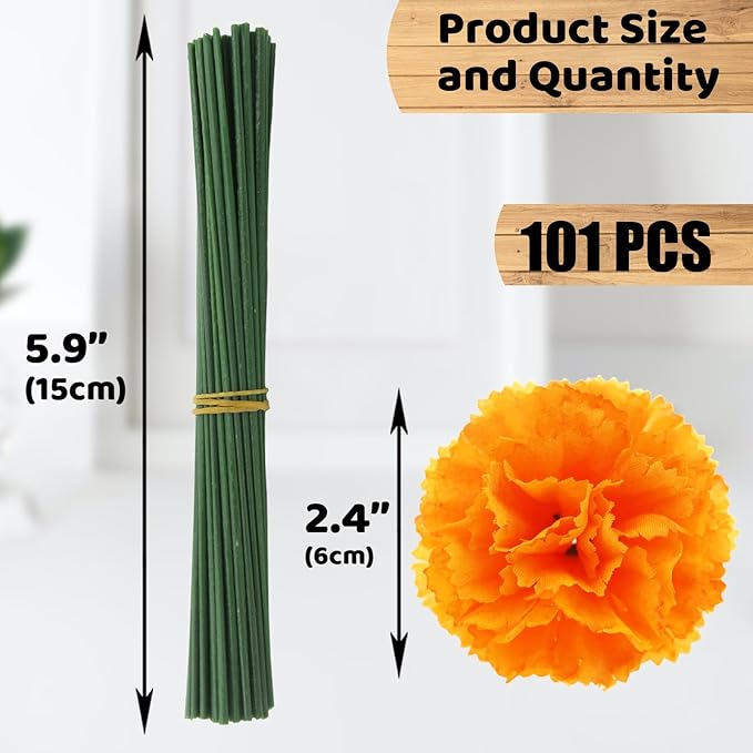 Hananona 101 Pcs Marigold Flower Heads Bulk, Silk Marigolds - Image 2