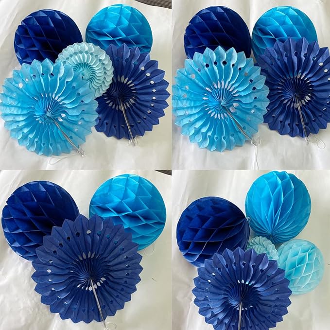 12pcs 6’’ 8’’ Honeycomb Balls Tissue Paper Fans Party Honeycomb Ball Fans Wall - Image 4