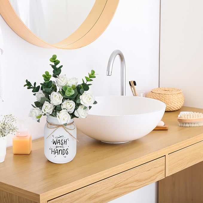 XunYee Farmhouse Bathroom Decor Wash Your Hands Sign Mason Jar - Image 3