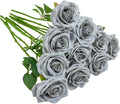Artificial Rose 10pcs Open Flower Bouquet Faux Rose Stems by IUKnot