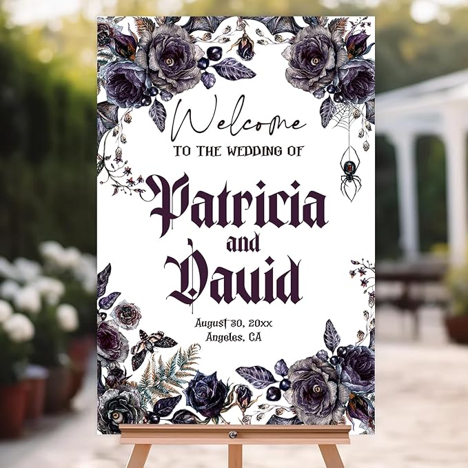 Halloween Wedding Welcome Sign, Til Death Do Us Part Welcome Sign, Halloween - Image 5