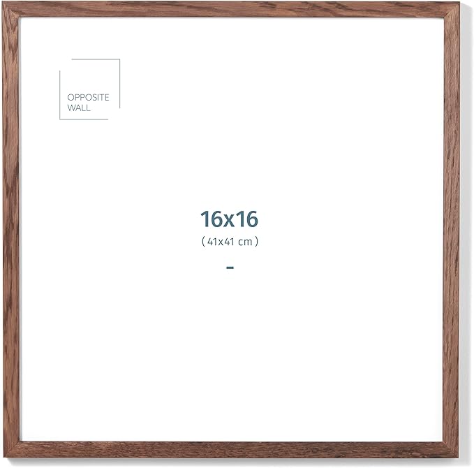 Opposite Wall - 16x16 in - Dark Solid Oak Wood Picture Frame - Lightweight by OppositeWall