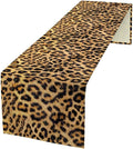 Leopard Print Dinning Table Runner, Cotton Linen Rustic Cottage Country Farm by ShiTingYu