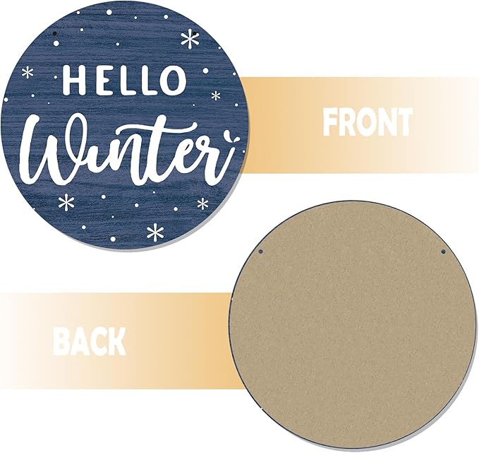 CGBHW Hello Winter Wooden Sign, Winter Wonderland Snowy Christmas Door Decor 12 - Image 6
