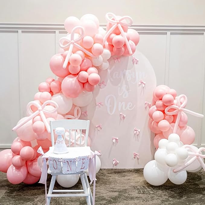 Pink Bow Balloons Garland Arch Kit - Image 7