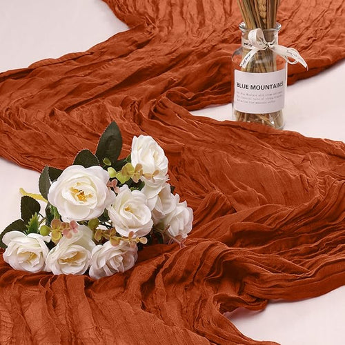 1 Pack Cheesecloth Table Runner 10Ft Christmas Gauze Boho Table Runners by HOME