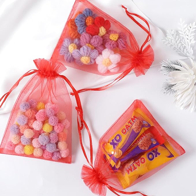 Hopttreely 50pcs Organza Gift Bags, 4x6inch Wedding Favor Bags - Image 7