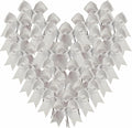 36pcs 4-1/2" Metallic Silver Bows by Micomon