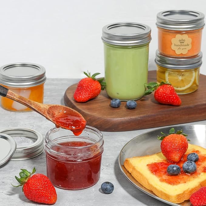 ComSaf Small Regular Mouth Mason Jars 4 oz, Small Canning Jars, 4 oz Glass Jar - Image 7