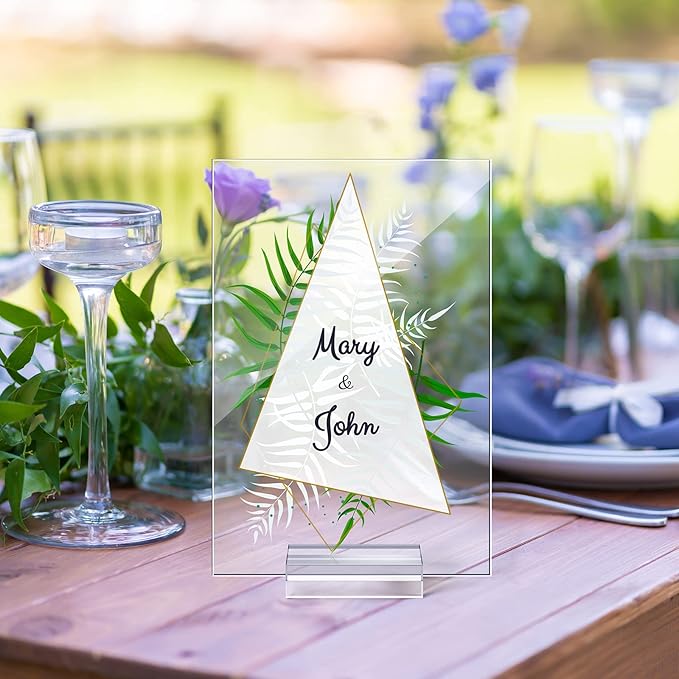 Yulejo 12 Pcs Clear Acrylic Place Cards - Image 7