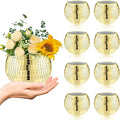 8 PCS Disco Ball Vase, Glass Disco Ball Planter Candle Holder Vase Bulk Mirror by MXOYOXM