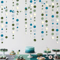 Sage Green and Dusty Blue Party Decorations Polka Dots Garlands Hanging Paper by pinkblume