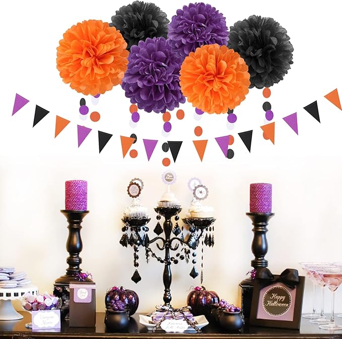 Black Purple Orange Halloween Party-Decorations - Image 6