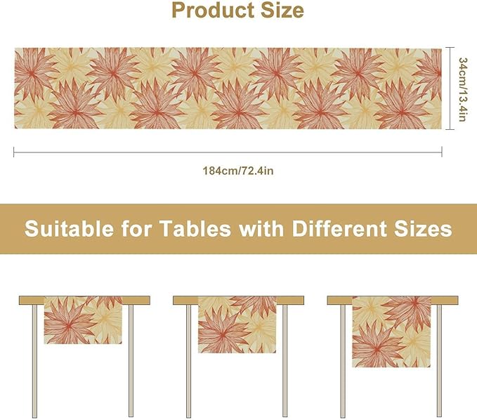 Autumn Chrysanthemum Table Runner, Vintage Modern Geometric Floral Boho Table - Image 3