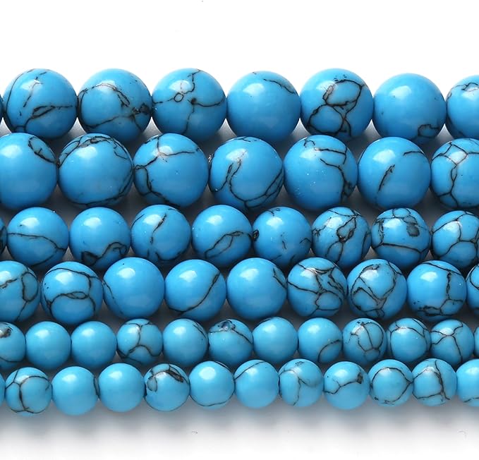 River Stone Blue Turquoise Stone Beads by Unknown