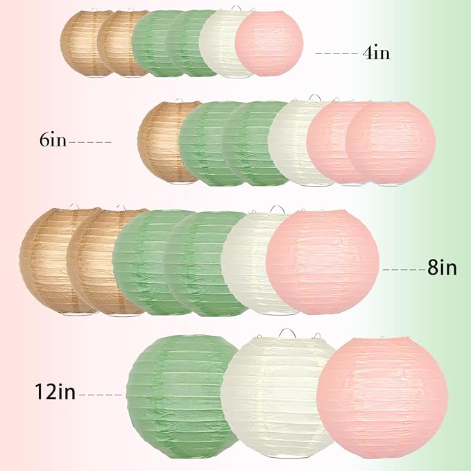 ADLKGG Paper Lanterns Party Decorative, Round Hanging Paper Lanterns Wedding - Image 7