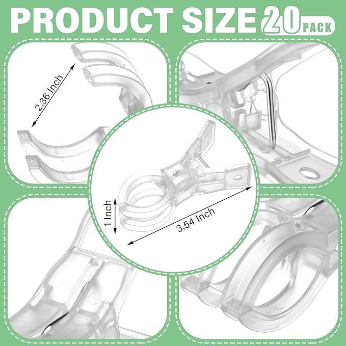 LemonRoad 20 Pack Large Balloon Arch Clips Plastic Transparent Backdrop Spring - Image 3