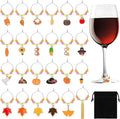 SANNIX Thanksgiving Wine Glass Charms, Hostess Gifts & Party Favors by SANNIX
