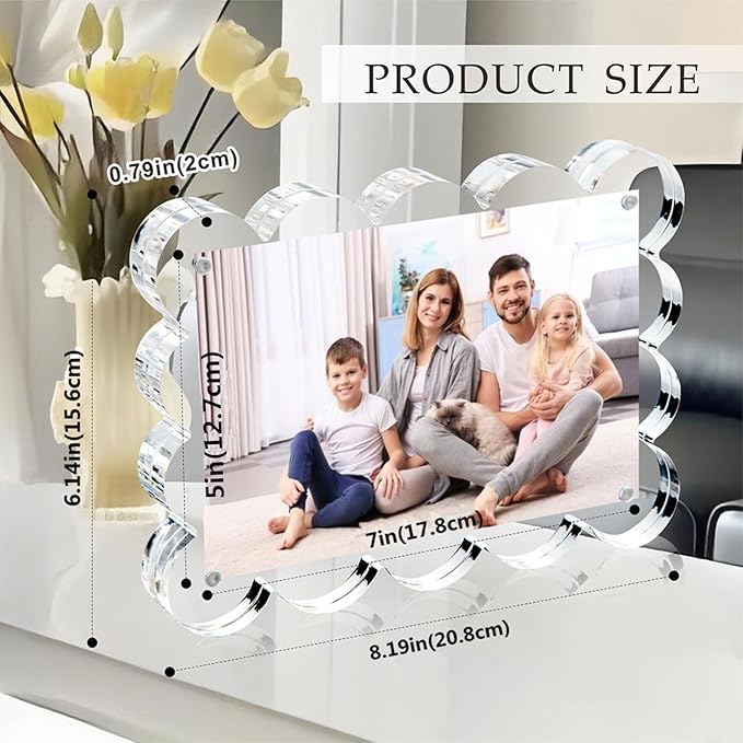 3 Pack 5x7 Inch Magnetic Acrylic Picture Frame, 10+10mm Thick Block, Double - Image 2