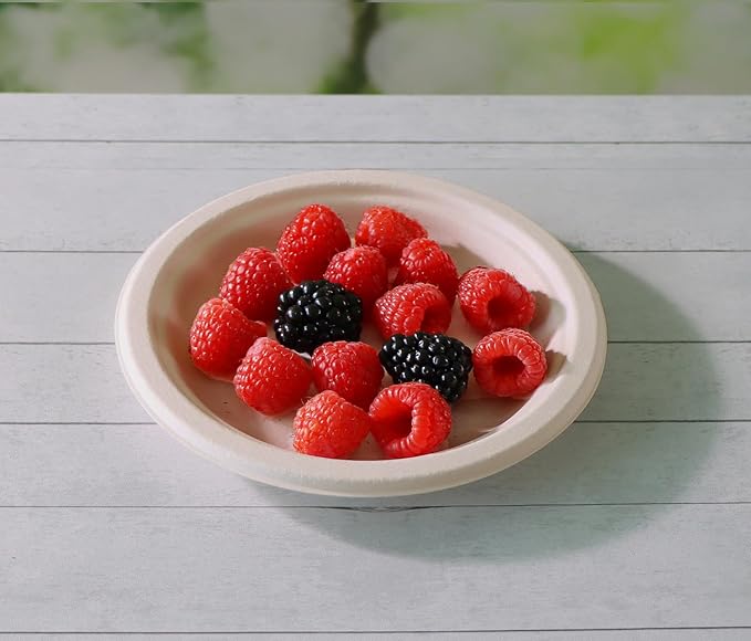 GreenWorks 100 Count 7“ Heavy-duty Compostable Plates, Unbleached Biodegradable - Image 4