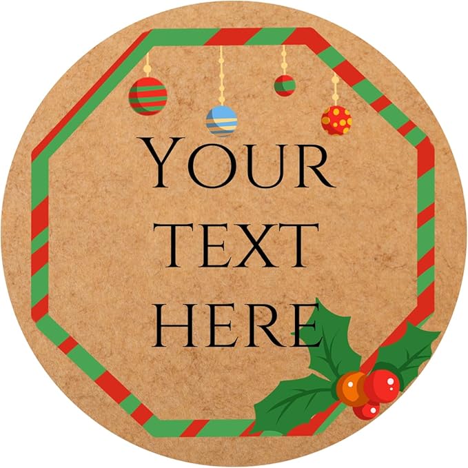 100-1000pcs Custom Stickers Merry Christmas Stickers Personalized Labels by Unknown