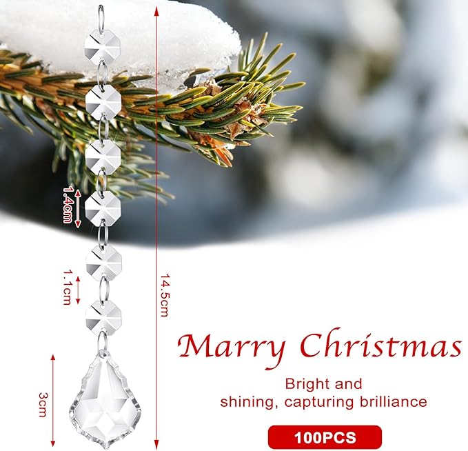 Nuenen 100 Pcs Acrylic Hanging Crystals - Image 2