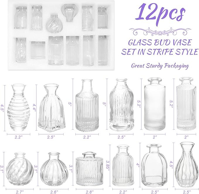 Bud Vases Set of 12, Glass Vase - Image 6