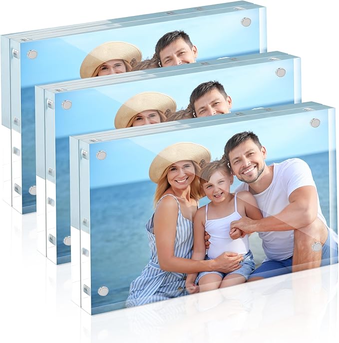 HOUSE DAY Acrylic Picture Frames 3.5x5, 3 Pack Magnetic 3.5 x 5 Picture Frame by HOUSEDAY