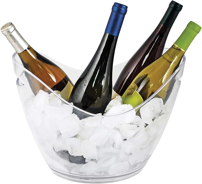 True Chill Acrylic Ice Buckets for Parties and Drinks, 2.11 Gallons Wine Beer by True