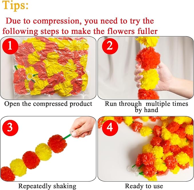 5 Pcs Diwali Artificial Marigold Garland - Image 3