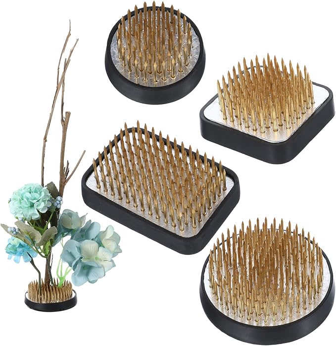 4/Set Flower Frog Japanese Ikebana Flower Arrangement Kenzan Kit, 2.4”Round by Unknown
