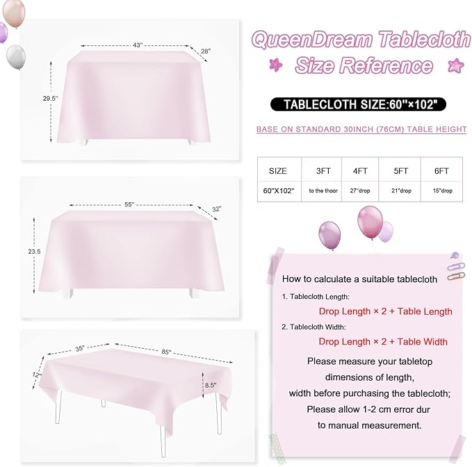 QueenDream Iridescent White Sequin Tablecloth 60 x102 Inch Mermaid Rectangle - Image 5