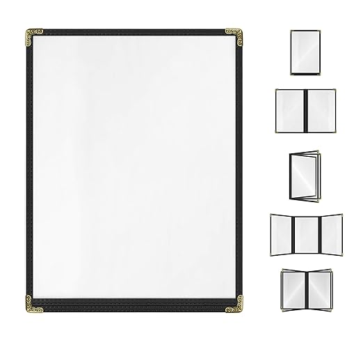 Goodsmart Restaurant Menu Covers – 25 Pack Black 2-View, Top-Loading Menu by ACISuperPower