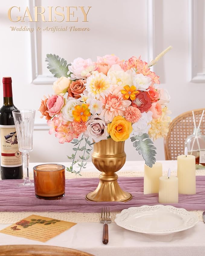 Artificial Flowers Combo, Mix Silk Flowers Roses, Dahlias - Image 2