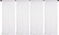 JYFLZQ White Iridescent Sequin Backdrop Curtains 2ft x 8ft 4 Panel Glitter by JYFLZQ
