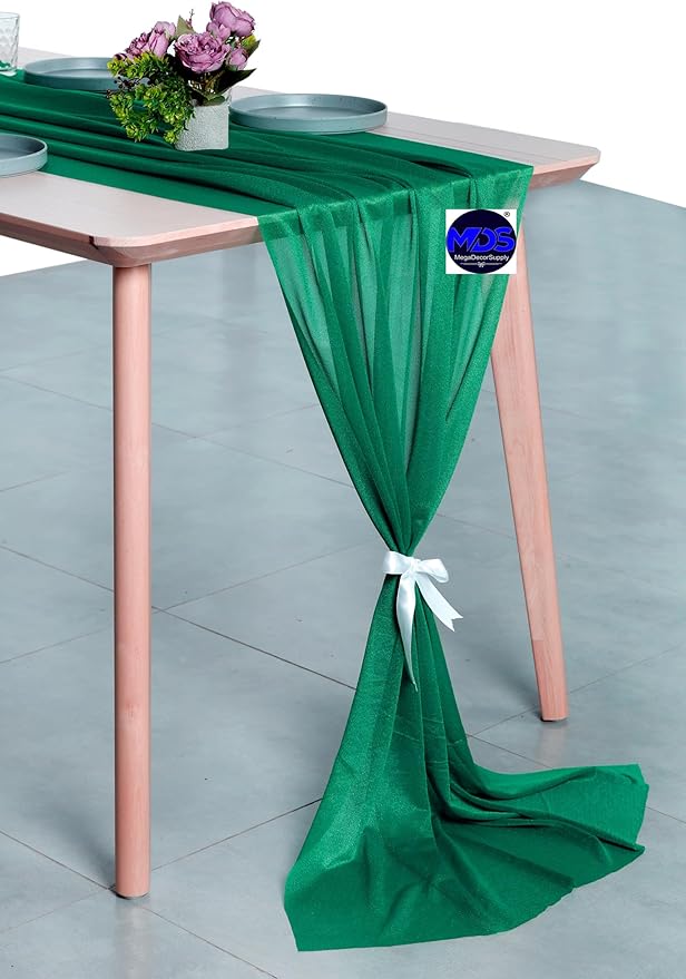 MDS 20 Pack 10ft Chiffon Table Runner 29 x 120 Inches Sheer Wedding Runner - Image 3