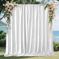Joydeco White Curtains Backdrop by JOYDECO