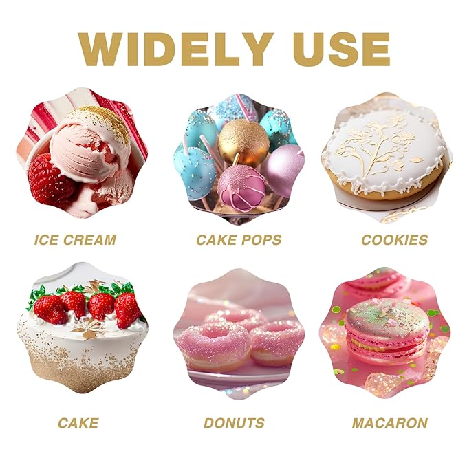 Edible Glitter Paint Set- 6 Color Food Coloring Metallic Glitter Paint - Image 5
