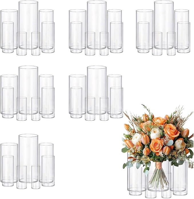 42pcs Glass Vase Cylinder Vases by OGEH