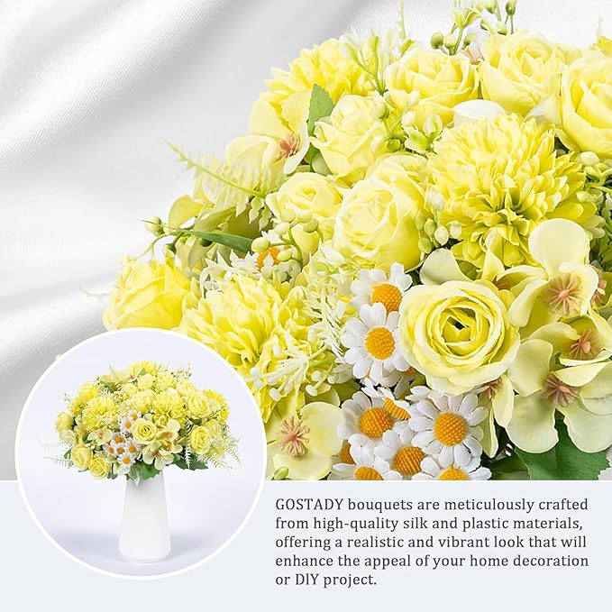 12 Packs Peonies Artificial Flowers, Silk Artificial Peonies Flowers Fake Peony - Image 2
