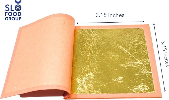 Slofoodgroup - 24 Karat Edible Gold Leaf Loose Sheets - 10 Sheets Gold Leaf Per - Image 8